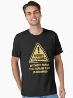 Without Nerds The Human Race Is DOOMED Nerds Required Distressed Graphic Dark Unisex T-Shirt - Image 2