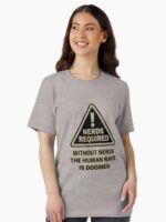 Without Nerds The Human Race Is DOOMED Nerds Required Distressed Logo Unisex T-Shirt - Image 2