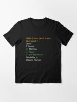 WoW Funny T-shirt Item stats description Black shirt meme Unisex T-Shirt - Image 3